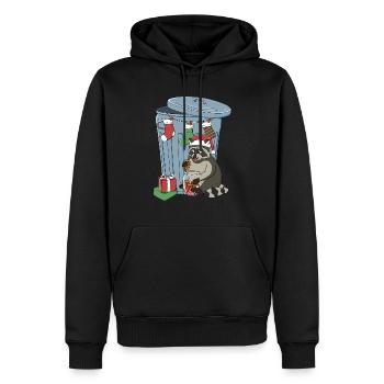 Raccoon Holiday - Men’s Premium Organic Hoodie - black - Front - Nico (187cm)