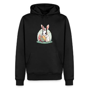 Osterhase - Männer Premium Bio Hoodie - Schwarz - Vorne - Nico (187cm)