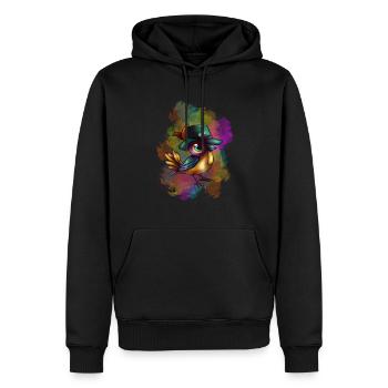 Oiseau - Sweat à capuche Premium bio Homme - noir - Devant - Nico (187cm)