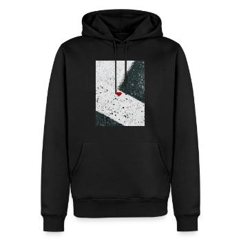 56C985CE AB9A 4188 8125 BC1F3368ECC8 - Männer Premium Bio Hoodie - Schwarz - Vorne - Nico (187cm)