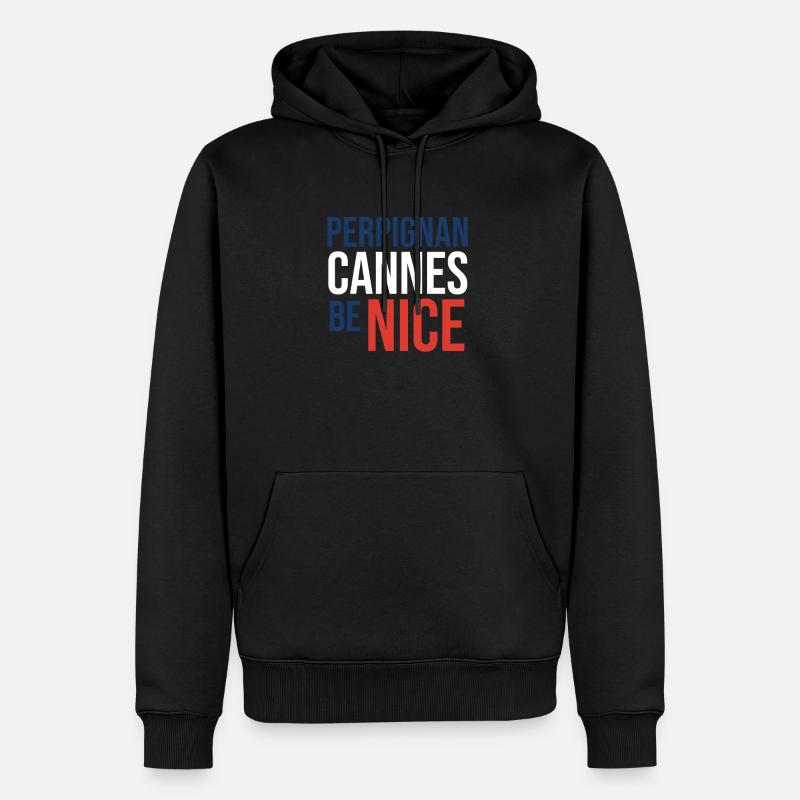 Klassisches Perpignan Mitbringsel - Männer Premium Bio Hoodie - Schwarz