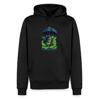 Frosch mit Regenschirm Süße Frösche Cool - Männer Premium Bio Hoodie - Schwarz - Vorne - Nico (187cm)