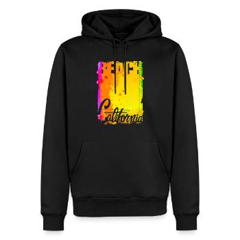 Vintage Blumen Strand Kalifornien Retro Garten USA - Männer Premium Bio Hoodie - Schwarz - Vorne - Nico (187cm)