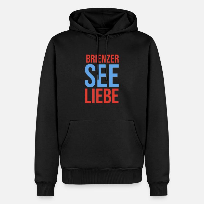 L’amour du lac de Brienz - Sweat à capuche Premium bio Homme - noir