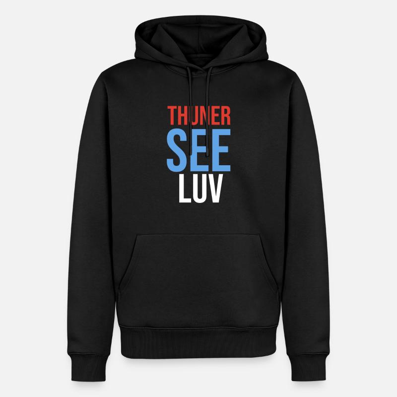 Lac de Thoune Luv - Sweat à capuche Premium bio Homme - noir