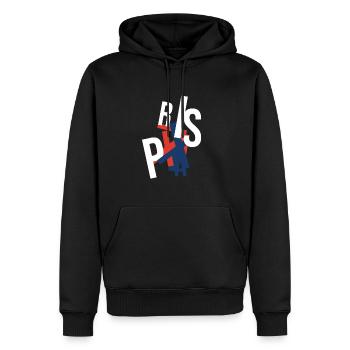 The authentic Paris souvenir - Men’s Premium Organic Hoodie - black - Front - Nico (187cm)