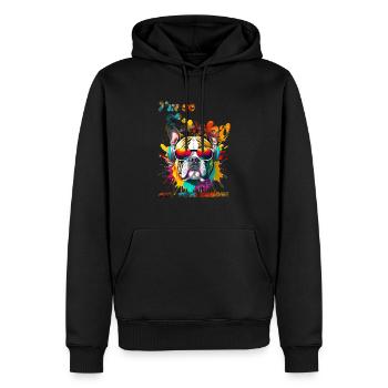 I'm so Funky. keep your groove. Bouledogue - Sweat à capuche Premium bio Homme - noir - Devant - Nico (187cm)