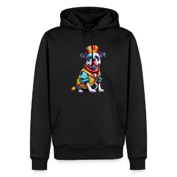 Clown Animal / Cirque / Drôle / Coloré / Spectacle / Chien - Sweat à capuche Premium bio Homme - noir - Devant - Nico (187cm)