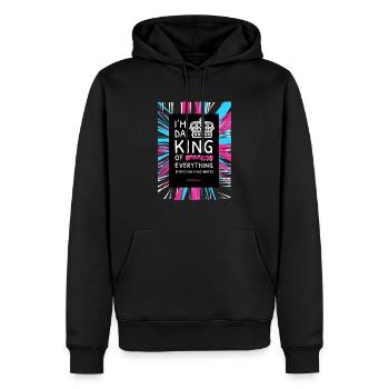 JE SUIS DA KING - Sweat à capuche Premium bio Homme - noir - Devant - Nico (187cm)