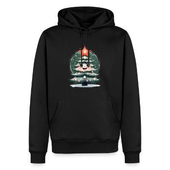 Cheerful Cartoon Christmas Tree With Sparkling. - Men’s Premium Organic Hoodie - black - Front - Nico (187cm)