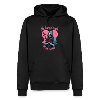 Building a Relationship – Skeleton Theme - Men’s Premium Organic Hoodie - black - Front - Nico (187cm)