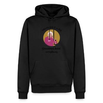 Les mamans en savent beaucoup, les grand-mères savent tout - Sweat à capuche Premium bio Homme - noir - Devant - Nico (187cm)