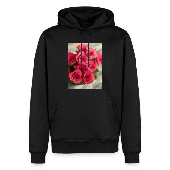 PINK ROSES - Sweat à capuche Premium bio Homme - noir - Devant - Nico (187cm)