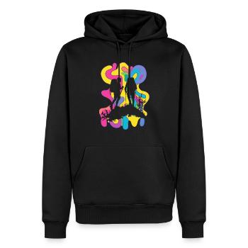 Randonnée Alpinisme Trekking - Sweat à capuche Premium bio Homme - noir - Devant - Nico (187cm)