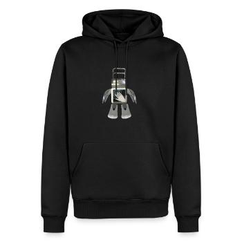 Prototype #300 - Men’s Premium Organic Hoodie - black - Front - Nico (187cm)