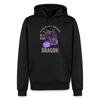 Rat de bibliothèque Bookdragon Books Dragon Book Fan De lecture Fan - Sweat à capuche Premium bio Homme - noir - Devant - Nico (187cm)