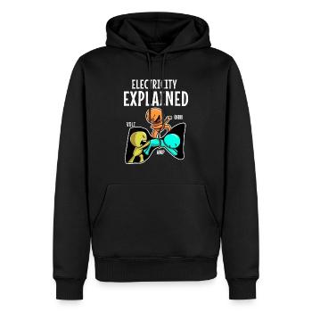 Elektriker Strom Elektrizität Elektrotechnik - Männer Premium Bio Hoodie - Schwarz - Vorne - Nico (187cm)
