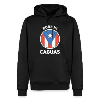 Porto Rico - Sweat à capuche Premium bio Homme - noir - Devant - Nico (187cm)