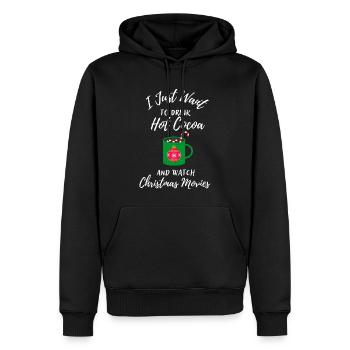 Ich will nur heißen Kakao & Weihnachtsfilm schauen - Männer Premium Bio Hoodie - Schwarz - Vorne - Nico (187cm)