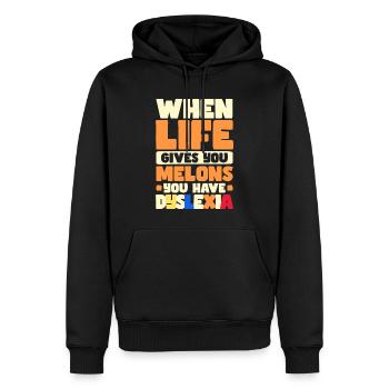 Dyslexique - Sweat à capuche Premium bio Homme - noir - Devant - Nico (187cm)