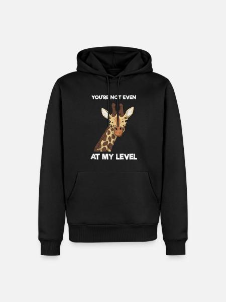 Lustige Giraffe Zoologe - Männer Premium Bio Hoodie - Schwarz