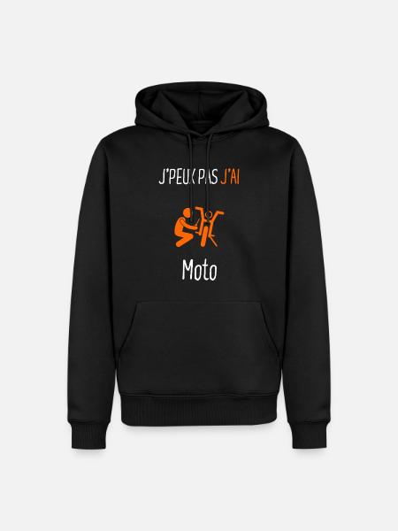 J'peux pas j'ai moto - Sweat à capuche Premium bio Homme - noir