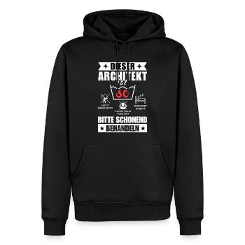 Dieser Architekt ist 60. Schonend behandeln - Männer Premium Bio Hoodie - Schwarz - Vorne - Nico (187cm)