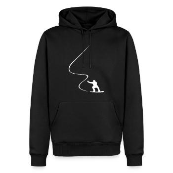 Snowboarder, Kurve, Downhill, Freerider, Winter - Männer Premium Bio Hoodie - Schwarz - Vorne - Nico (187cm)