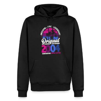 2004 Anniversaire Né En 2004 Rétro Millésime - Sweat à capuche Premium bio Homme - noir - Devant - Nico (187cm)