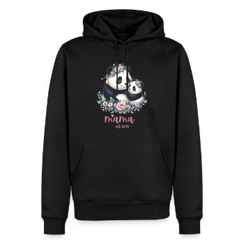 Mama est 2024 I Panda Bear Mum I First Time Mom - Männer Premium Bio Hoodie - Schwarz - Vorne - Nico (187cm)