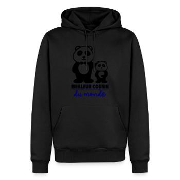 meilleur cousin - Sweat à capuche Premium bio Homme - noir - Devant - Nico (187cm)