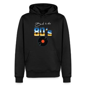 Année 80's Cadeau Homme Femme Vintage - Sweat à capuche Premium bio Homme - noir - Devant - Nico (187cm)