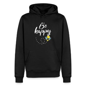 Be Happy Biene - Männer Premium Bio Hoodie - Schwarz - Vorne - Nico (187cm)