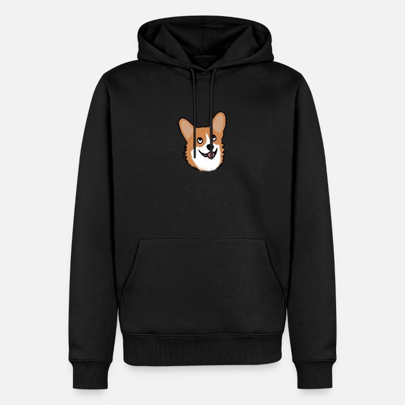 Corgi - Männer Premium Bio Hoodie - Schwarz