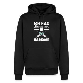 Ich Mag Menschen In Narkose Chefarzt Doktor Medizi - Männer Premium Bio Hoodie - Schwarz - Vorne - Nico (187cm)