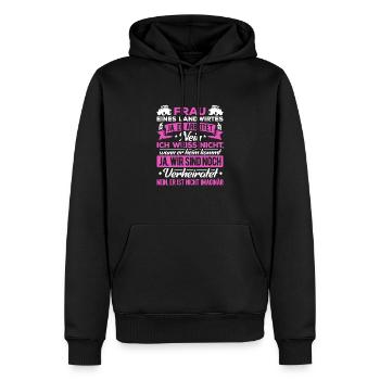 Frau Eines Landwirtes Traktorfahrer Agrar Landwirt - Männer Premium Bio Hoodie - Schwarz - Vorne - Nico (187cm)