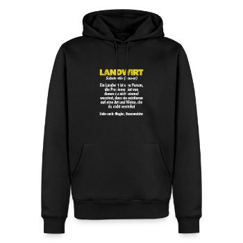 Landwirt Definition Bauer Traktor Fahrer Agrar Tre - Männer Premium Bio Hoodie - Schwarz - Vorne - Nico (187cm)