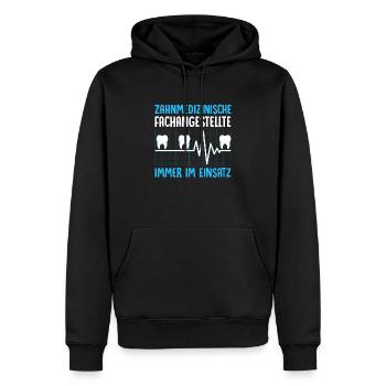 Zahnmedizinische Fachangestellte Zahnarztpraxis He - Männer Premium Bio Hoodie - Schwarz - Vorne - Nico (187cm)