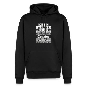Ich Bin Stolzer Cousin Familie Verwandtschaft Nach - Männer Premium Bio Hoodie - Schwarz - Vorne - Nico (187cm)