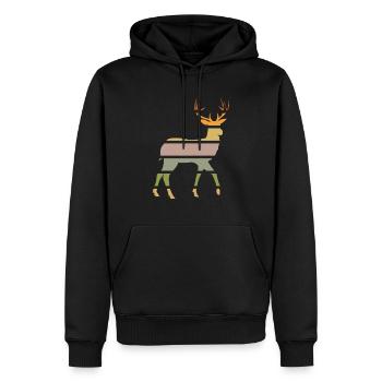habitants de la forêt cerfs de la forêt cerf-coucher de soleil - Sweat à capuche Premium bio Homme - noir - Devant - Nico (187cm)