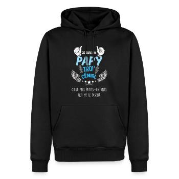 Papy Trop Génial Cadeau Petits-Enfants - Sweat à capuche Premium bio Homme - noir - Devant - Nico (187cm)
