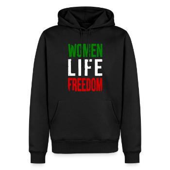 Women life freedom - Sweat à capuche Premium bio Homme - noir - Devant - Nico (187cm)