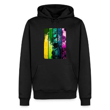 Héros de bande dessinée - Sweat à capuche Premium bio Homme - noir - Devant - Nico (187cm)