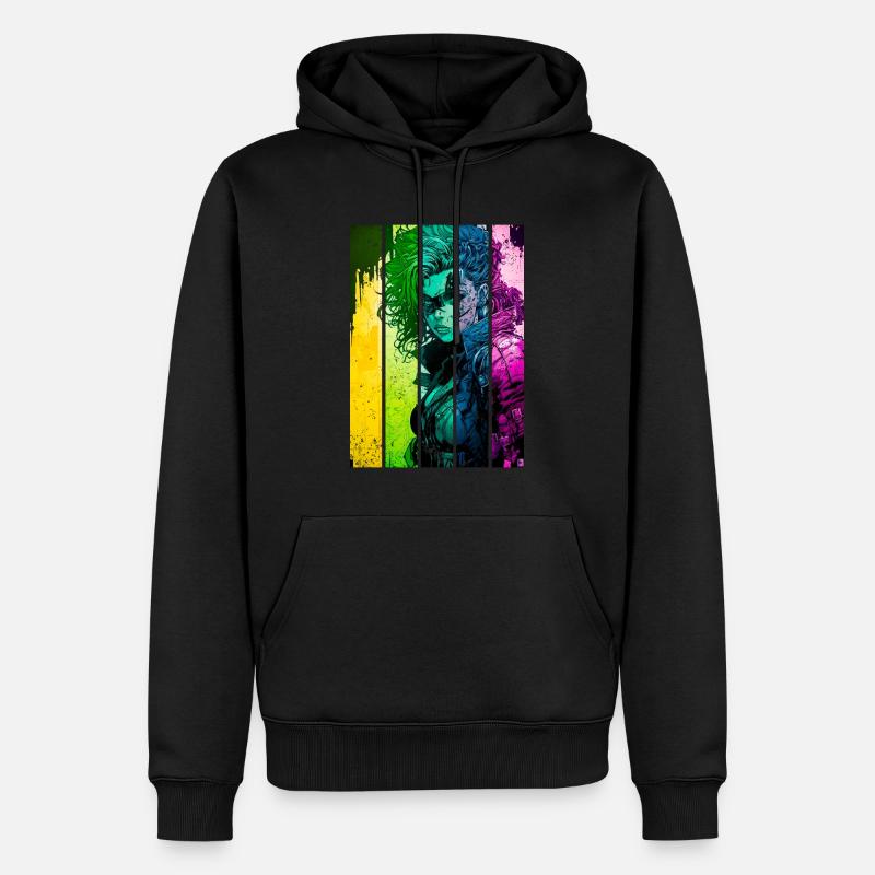Héros de bande dessinée - Sweat à capuche Premium bio Homme - noir