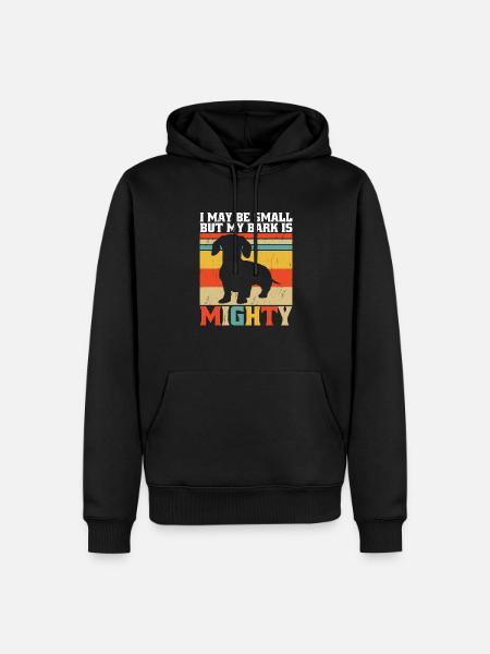 Jeg kan være lille, men min bark er mægtig hund elsker dac - Herre Premium økologisk hoodie - sort