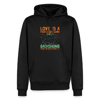 Liebe ist ein vierbeiniger Dackel Wiener Hund Lo - Männer Premium Bio Hoodie - Schwarz - Vorne - Nico (187cm)