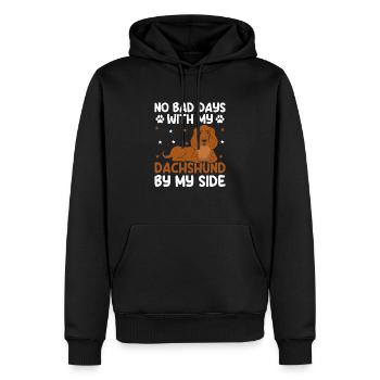 Keine schlechten Tage mit meinem Dackel an meiner Seite Hundeliebhaber - Männer Premium Bio Hoodie - Schwarz - Vorne - Nico (187cm)