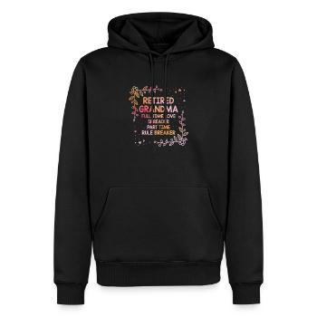 Grand-mère retraitée Pension de retraite Grand-mère Reti - Sweat à capuche Premium bio Homme - noir - Devant - Nico (187cm)