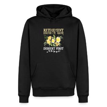 Grand-mère retraitée Pension de retraite Grand-mère Reti - Sweat à capuche Premium bio Homme - noir - Devant - Nico (187cm)