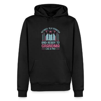 Retired Grandma Pensioner Pension Teacher Teach Re - Men’s Premium Organic Hoodie - black - Front - Nico (187cm)
